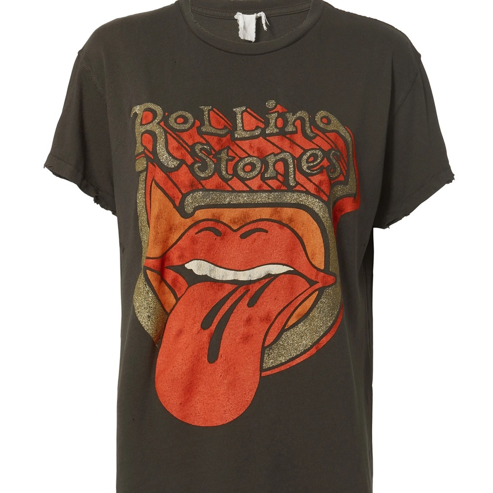 Madeworn Rolling Stones Distressed Glitter Tee